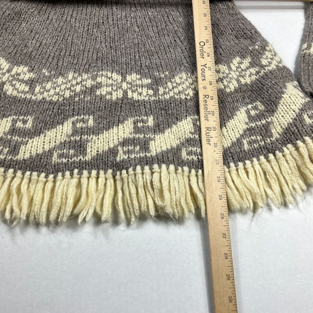 Free People Nordic Fringe Sweater Beige Cowl Neck Winter Cozy Pullover SMALL - Picture 6 of 11